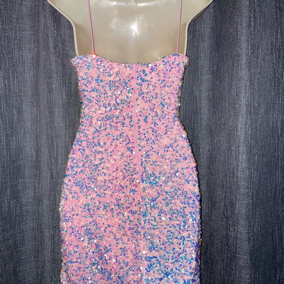 B Darlin Pink Sequin Mini Dress - Picture 4 of 5